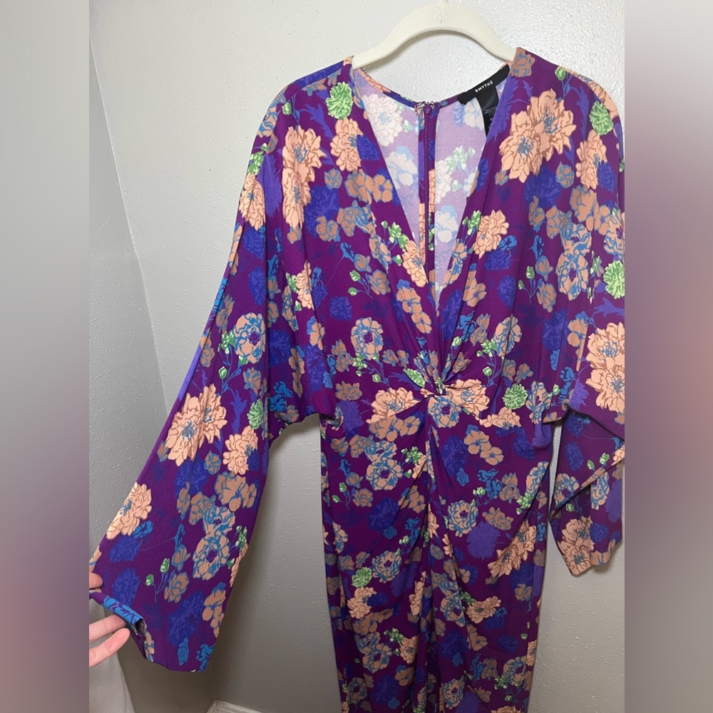 Smythe Twist Dress in Violet Floral Size Medium New - Picture 5 of 8
